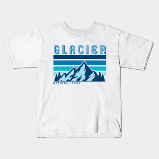 glacier national park retro vintage Kids T-Shirt